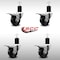 Service Caster 3'' SS Phenolic Swivel 1-3/4'' Expanding Stem Caster Set Total Lock Brake, 4PK SCC-SSEXTTL20S314-PHS-134-4 - alternate 3
